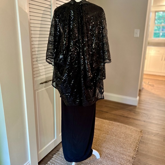 Ralph Lauren black formal dress sz 4 with sequined jacket by Cejon. - Picture 10 of 11